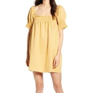 Capulet Juliette Smock Mini Dress Linen Size Small